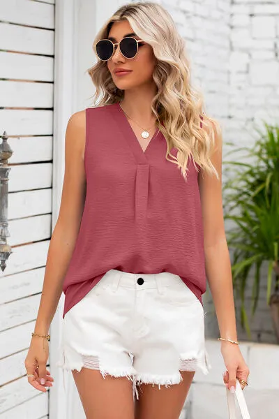 Texture V-Neck Sleeveless Top sold by Charming Charlie product image thumbnail 5