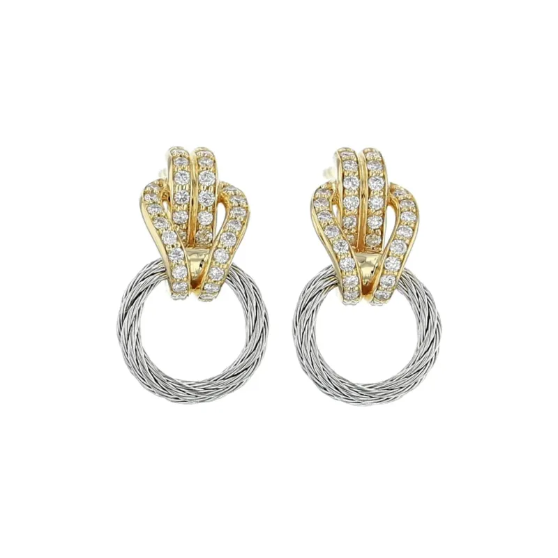 Celtic® Knot 18kt 26 diamonds small earrings sold by Charriol