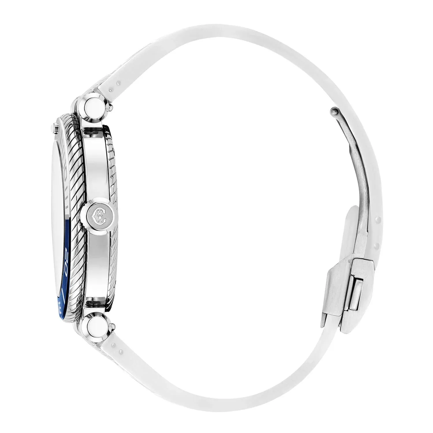 NAVIGATOR SURF, 41MM, AUTOMATIC CALIBRE, WHITE LUMINOVA DIAL, BLUE AND WHITE BEZEL, WHITE RUBBER INTERCHANGEABLE BRACELET sold by Charriol product image thumbnail 3