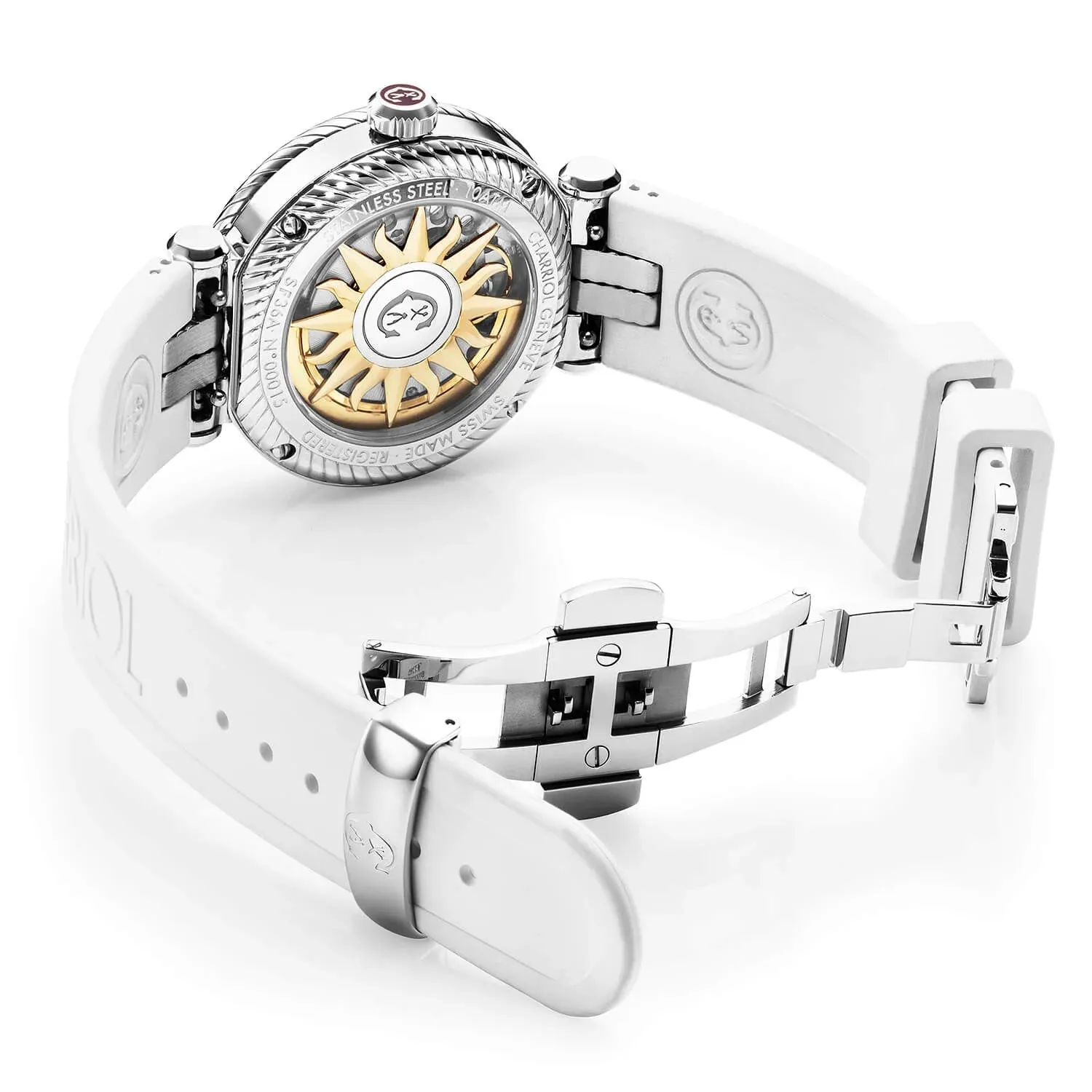 NAVIGATOR SURF, 36MM, AUTOMATIC CALIBRE, WHITE DIAL, WHITE BEZEL, WHITE RUBBER INTERCHANGEABLE BRACELET sold by Charriol product image thumbnail 2