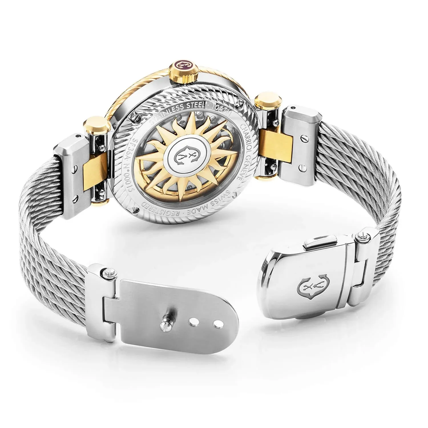 NAVIGATOR SURF, 36MM, AUTOMATIC CALIBRE, WHITE DIAL, WHITE BEZEL, STEEL CABLE INTERCHANGEABLE BRACELET sold by Charriol product image thumbnail 2
