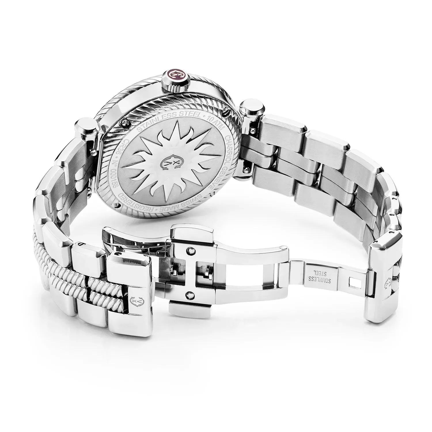 NAVIGATOR CRUISE, 36MM, QUARTZ CALIBRE, MOTHER-OF-PEARL DIAL, STEEL "CHARRIOL CHARRIOL" BEZEL, METAL INTERCHANGEABLE BRACELET sold by Charriol product image thumbnail 2