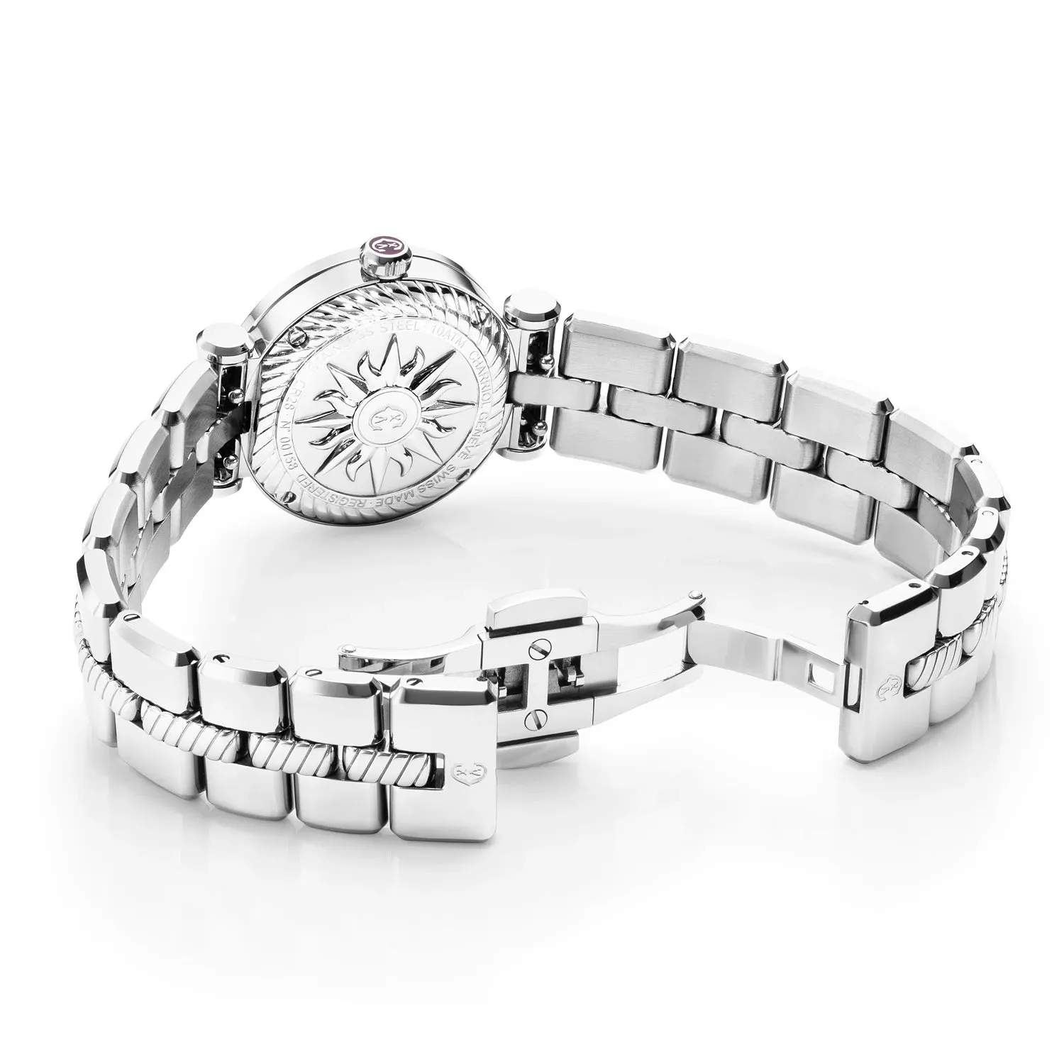 NAVIGATOR CRUISE, 28MM, QUARTZ CALIBRE, MOTHER-OF-PEARL WITH 12 DIAMONDS DIAL, STEEL "CHARRIOL CHARRIOL" BEZEL, METAL INTERCHANGEABLE BRACELET sold by Charriol product image thumbnail 2