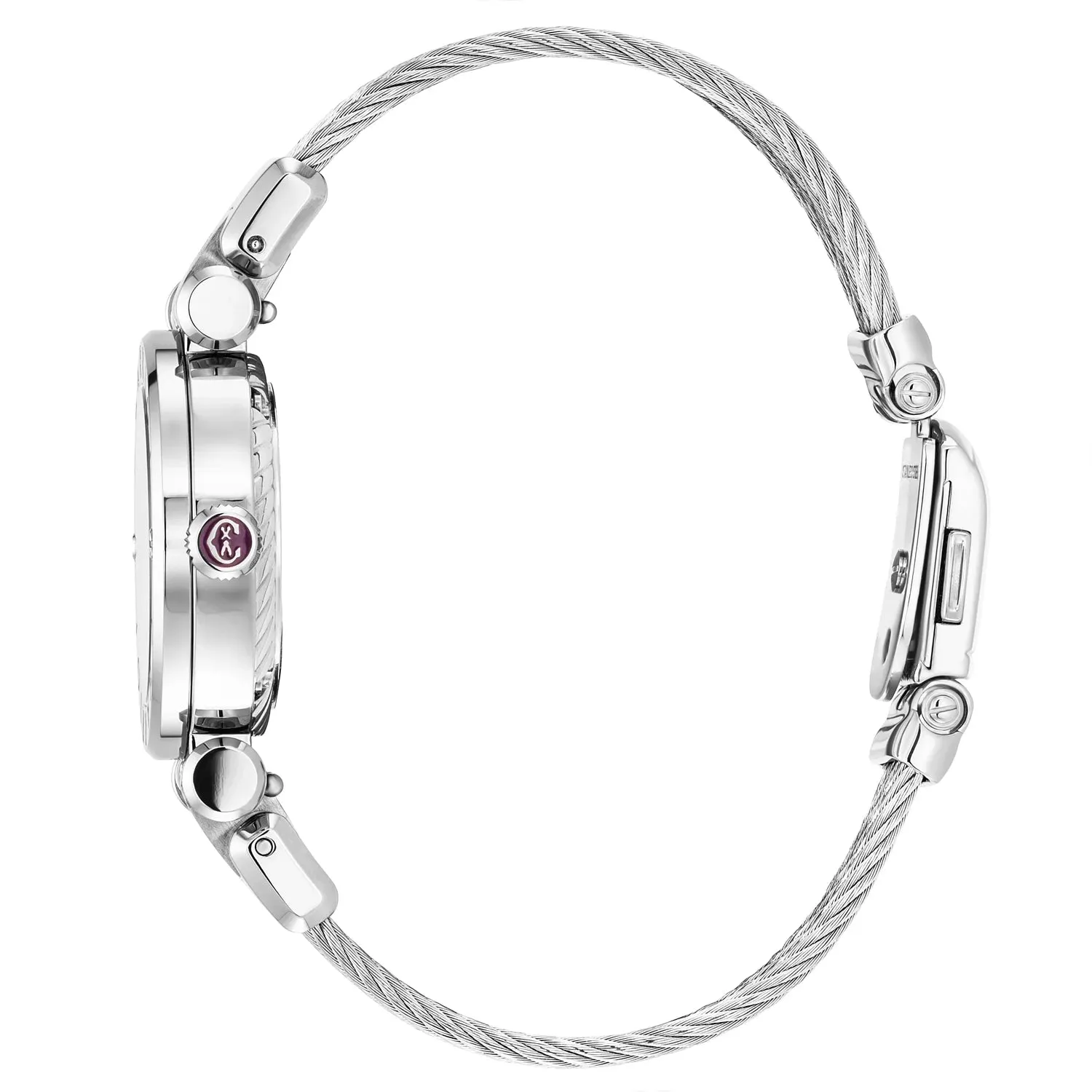 NAVIGATOR CRUISE, 28MM, QUARTZ CALIBRE, MOTHER-OF-PEARL DIAL, STEEL "CHARRIOL CHARRIOL" WITH 2 SCREWS BEZEL, STEEL CABLE INTERCHANGEABLE BRACELET sold by Charriol product image thumbnail 3