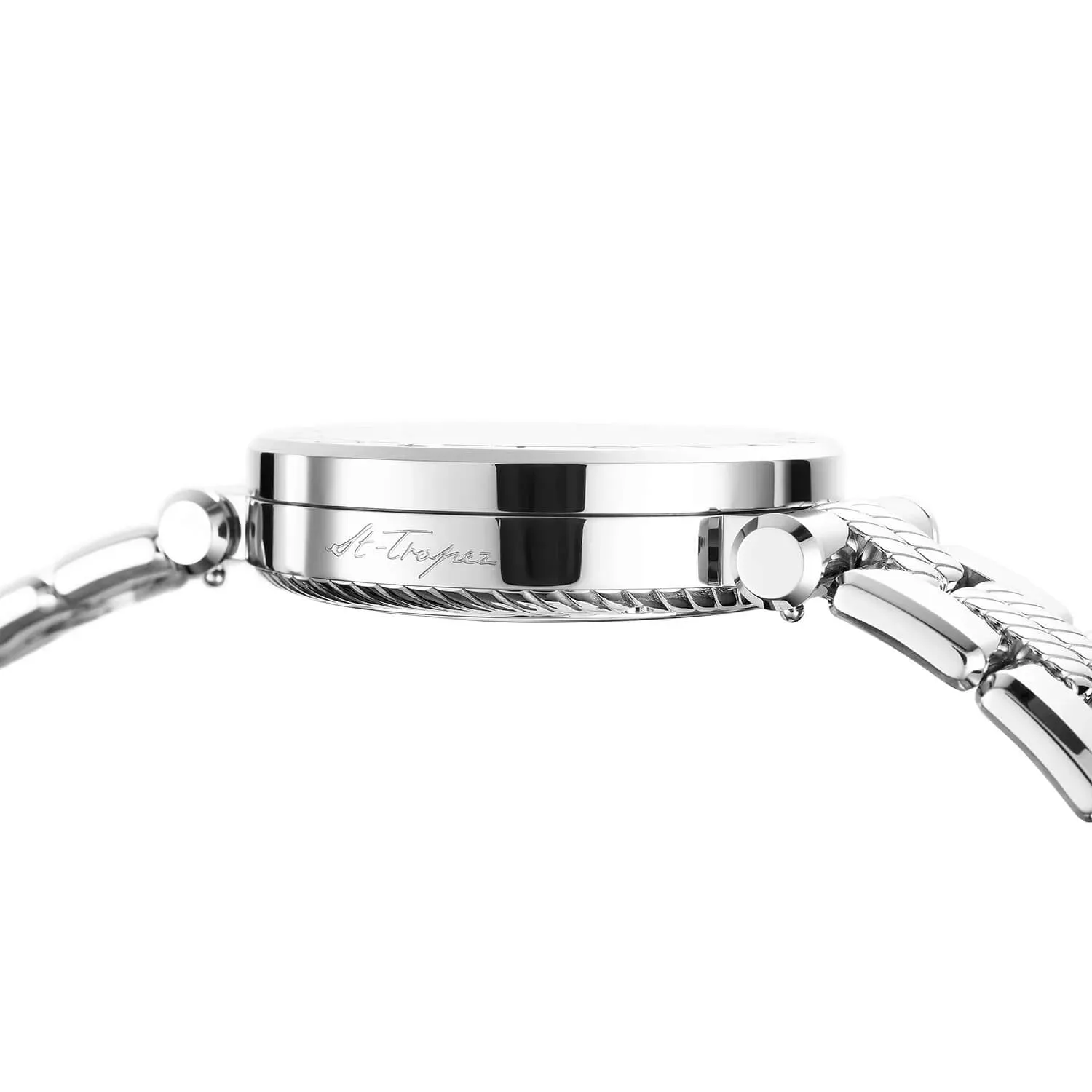 NAVIGATOR CRUISE, 41MM, QUARTZ CHRONOGRAPH CALIBRE, BLACK WITH 3 RHODIUM MIRRORS & INDEX DIAL, STEEL "CHARRIOL CHARRIOL" WITH 2 SCREWS BEZEL, METAL INTERCHANGEABLE BRACELET sold by Charriol product image thumbnail 5