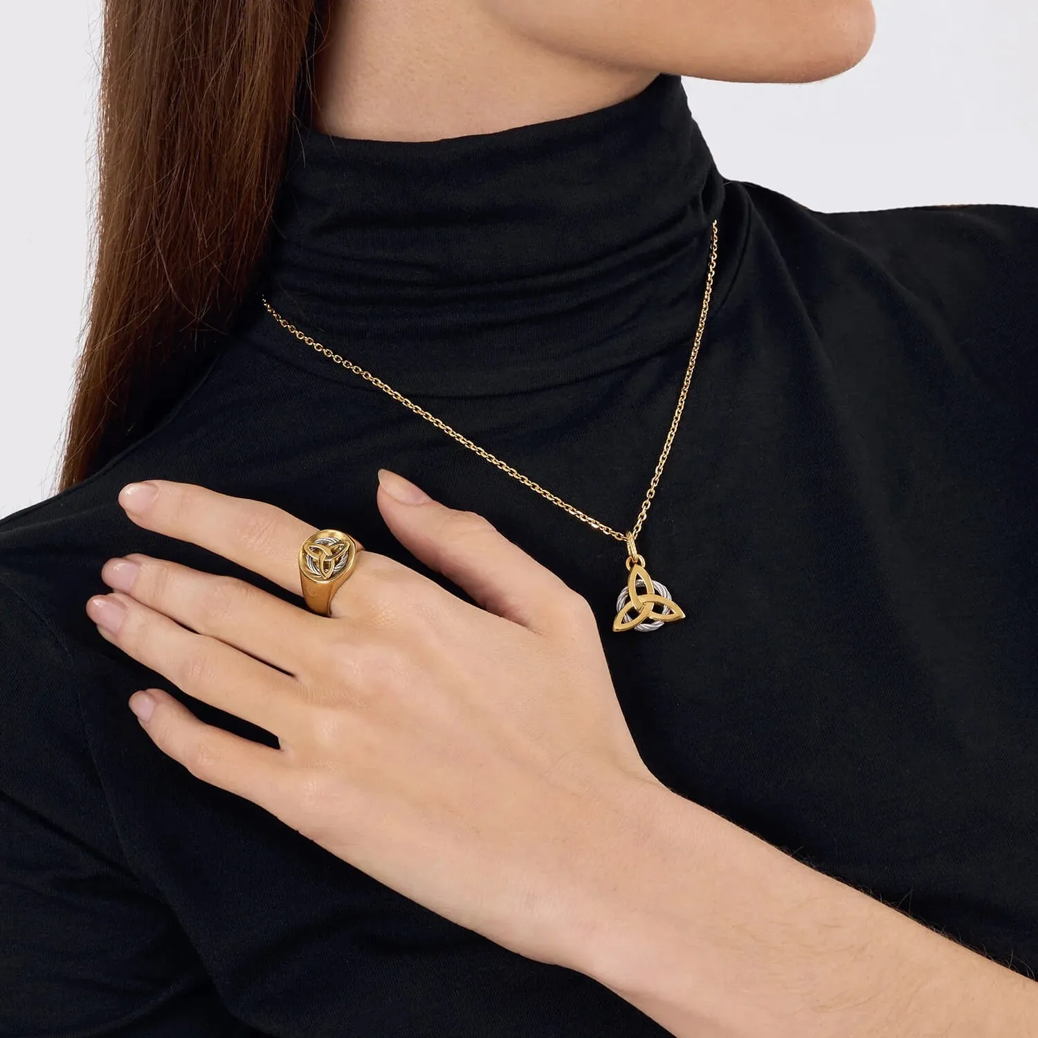 Celtic® Triquetra signet ring sold by Charriol product image thumbnail 4