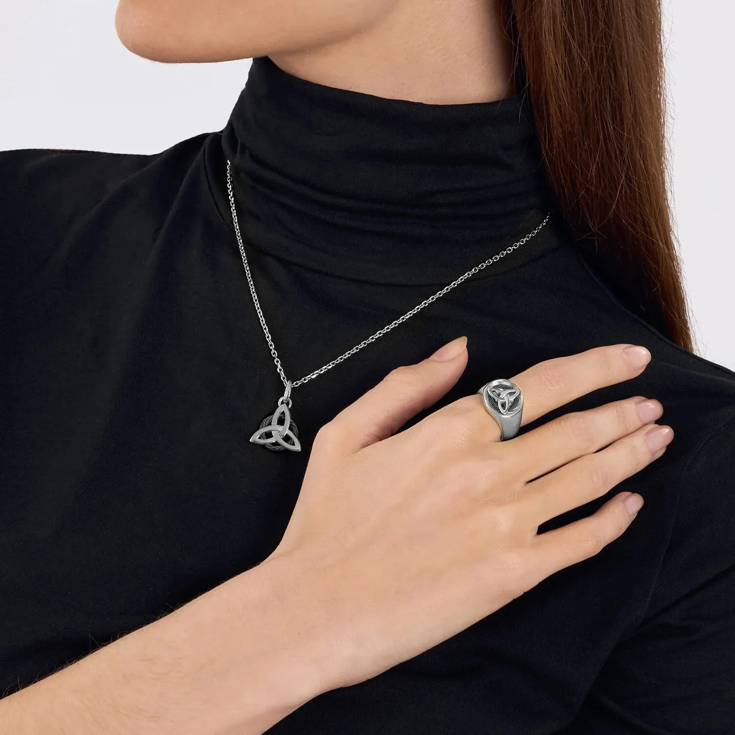 Celtic® Triquetra signet ring sold by Charriol product image thumbnail 2