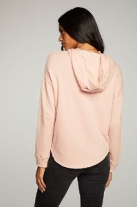 Linen French Terry Long Sleeve Shirttail Pullover Hoodie sold by Chaser