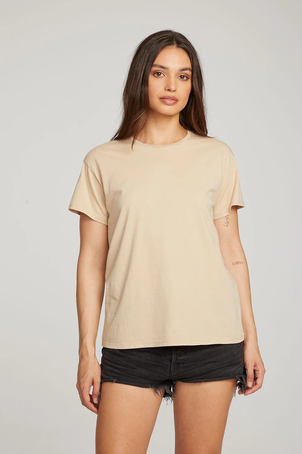 Everyday Essential Cappuccino Crew Neck Tee sold by Chaser product image thumbnail 4