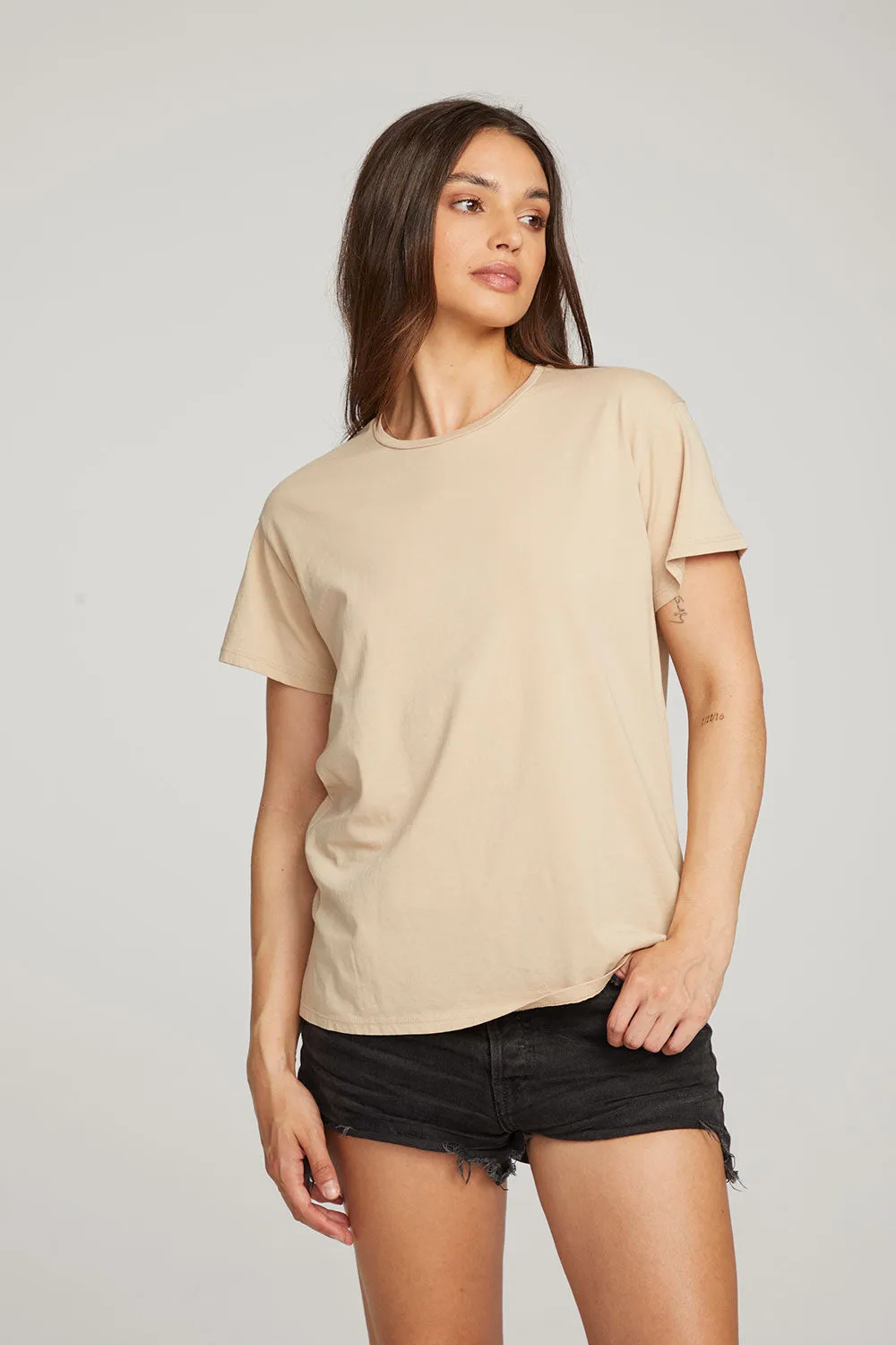 Everyday Essential Cappuccino Crew Neck Tee sold by Chaser