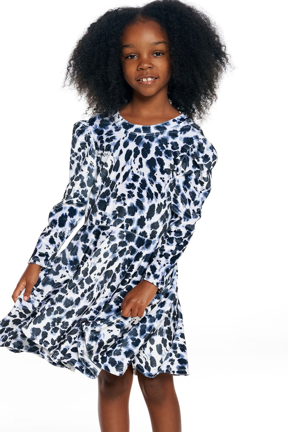 Stretch Velvet Bow Detail Puff Sleeve Dress sold by Chaser product image thumbnail 4