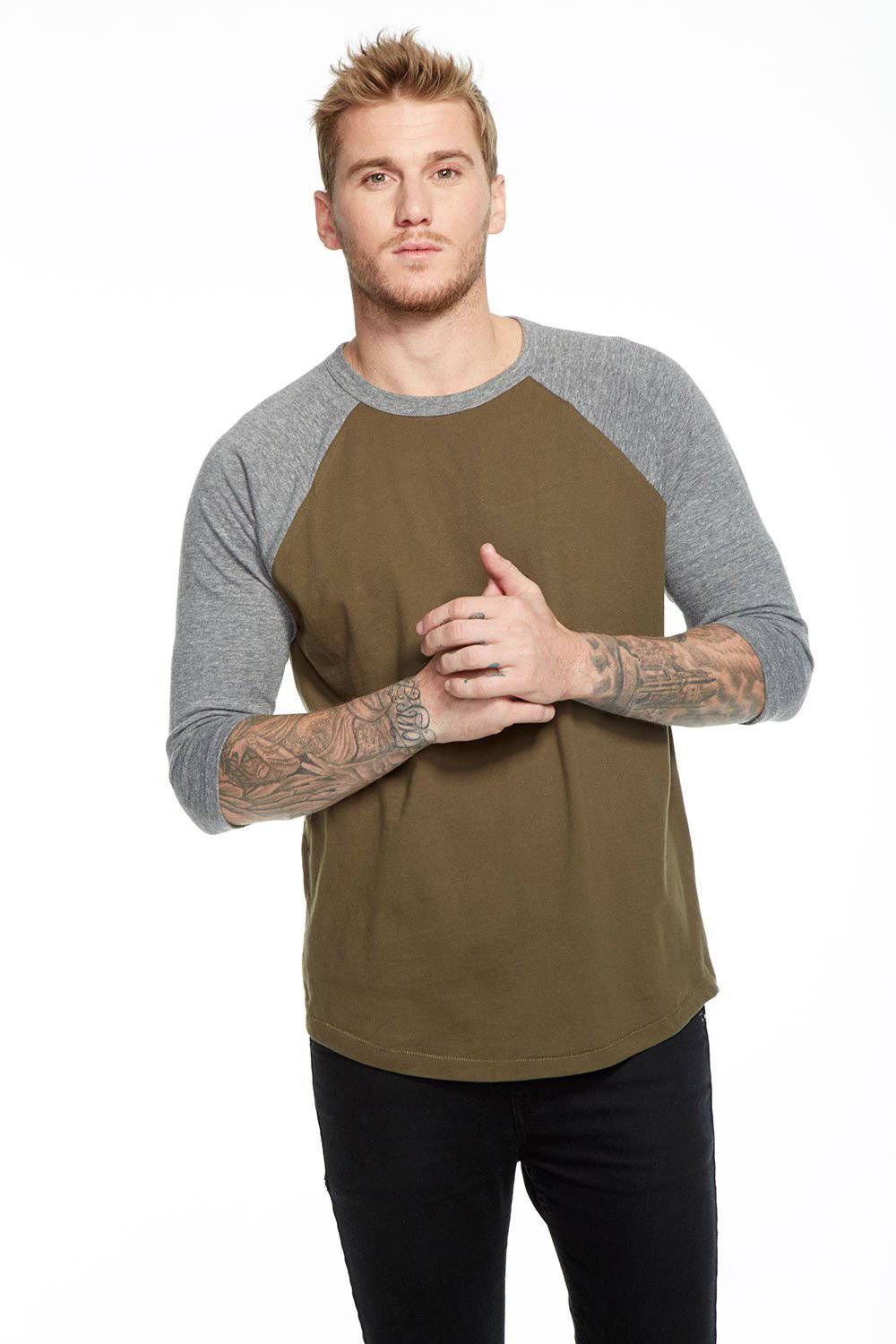MENS BLOCKED 3/4 RAGLAN TEE sold by Chaser product image thumbnail 3