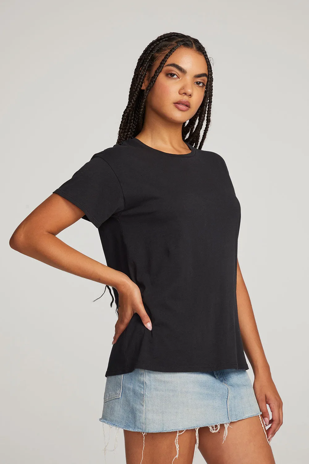 Everyday Essential Black Crew Neck Tee sold by Chaser product image thumbnail 2