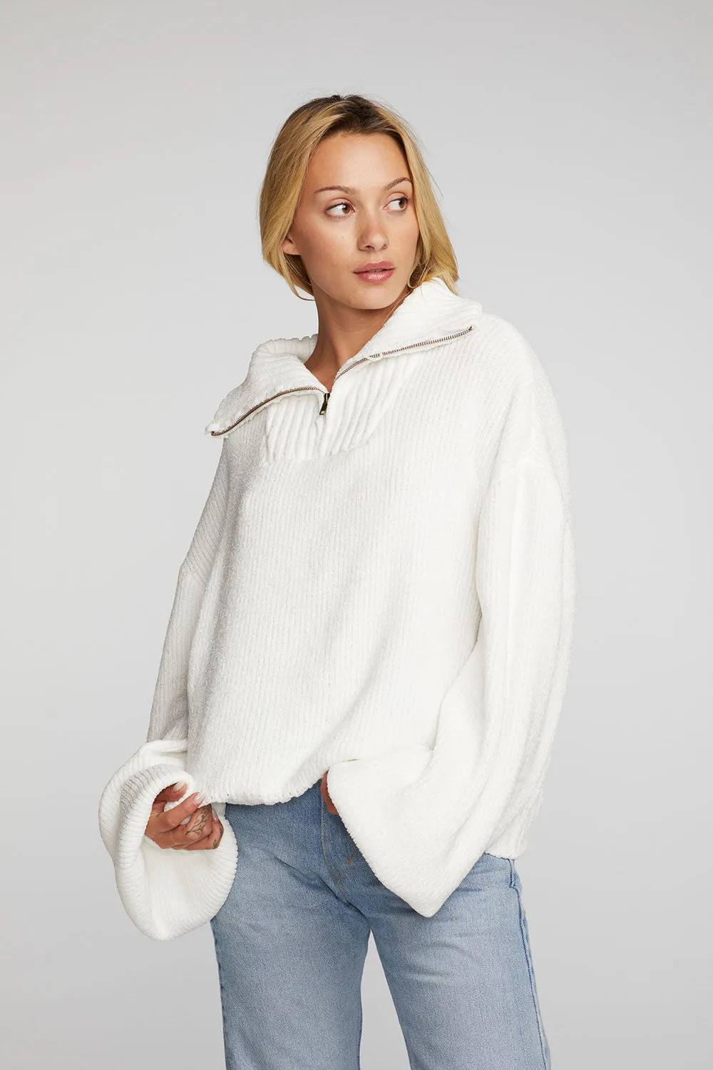Chenille Knit Half Zip Pullover sold by Chaser product image thumbnail 2