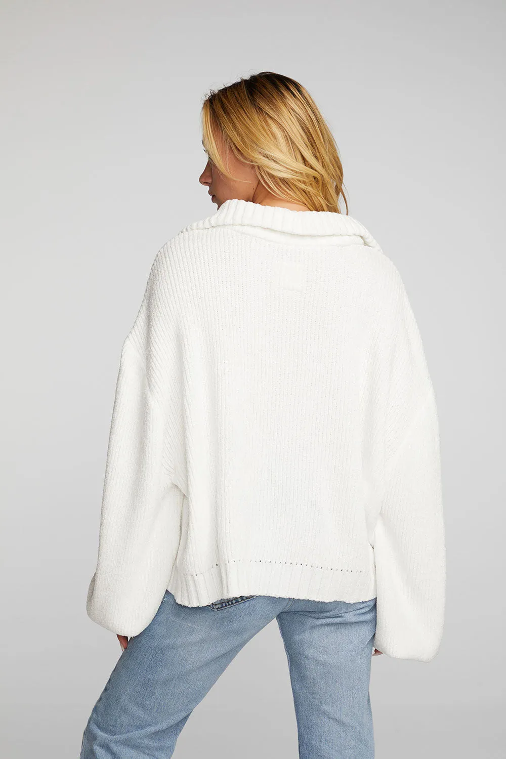 Chenille Knit Half Zip Pullover sold by Chaser product image thumbnail 3