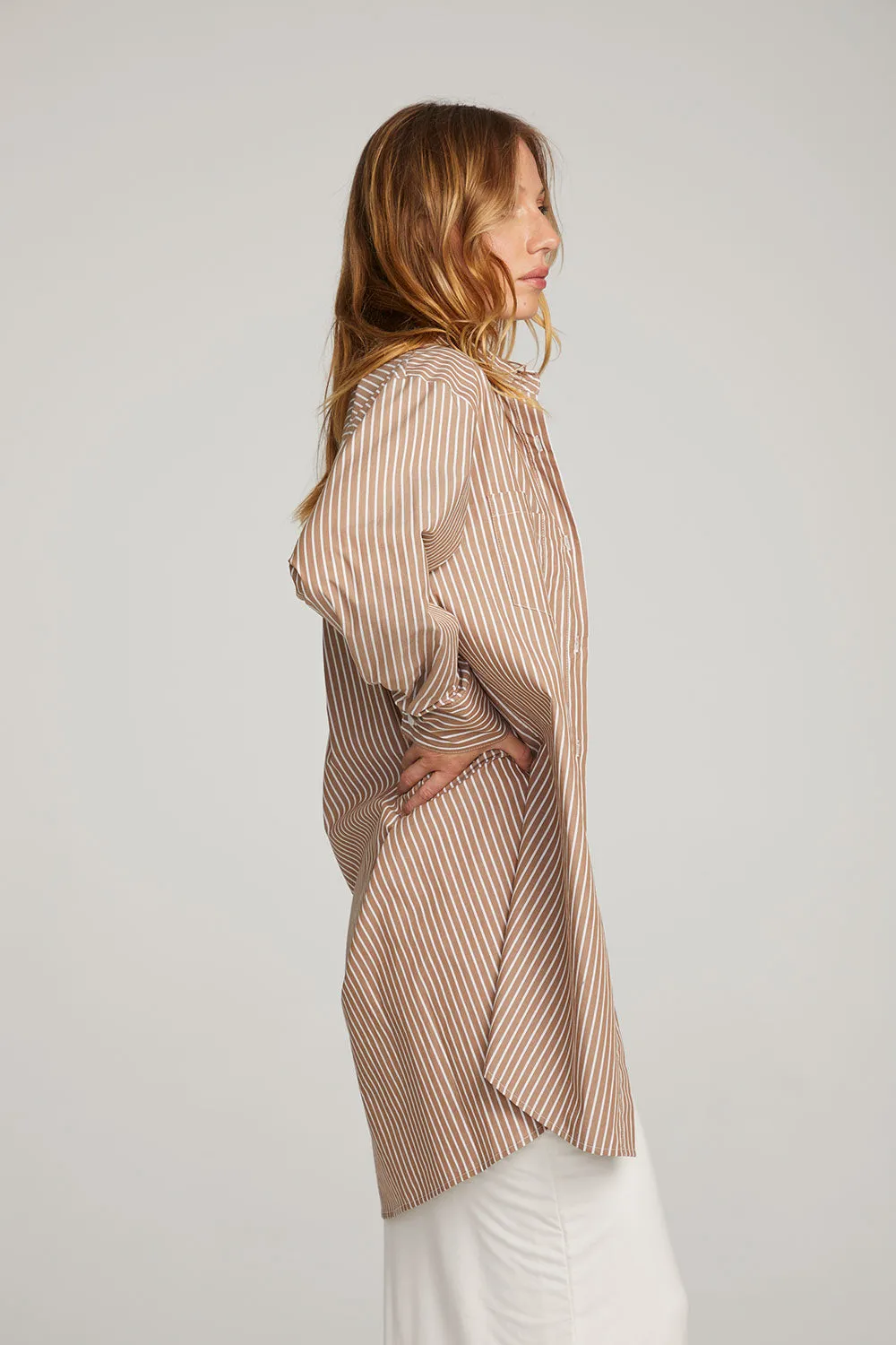 Kerstin Whiskey Stripe Button Down sold by Chaser product image thumbnail 2