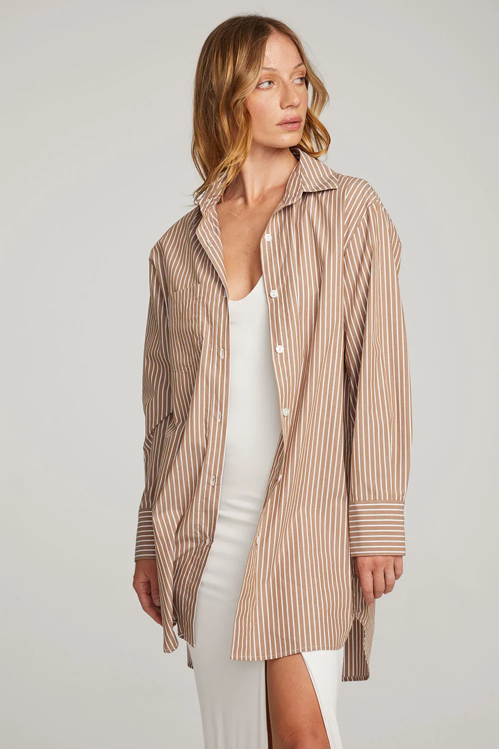 Kerstin Whiskey Stripe Button Down sold by Chaser