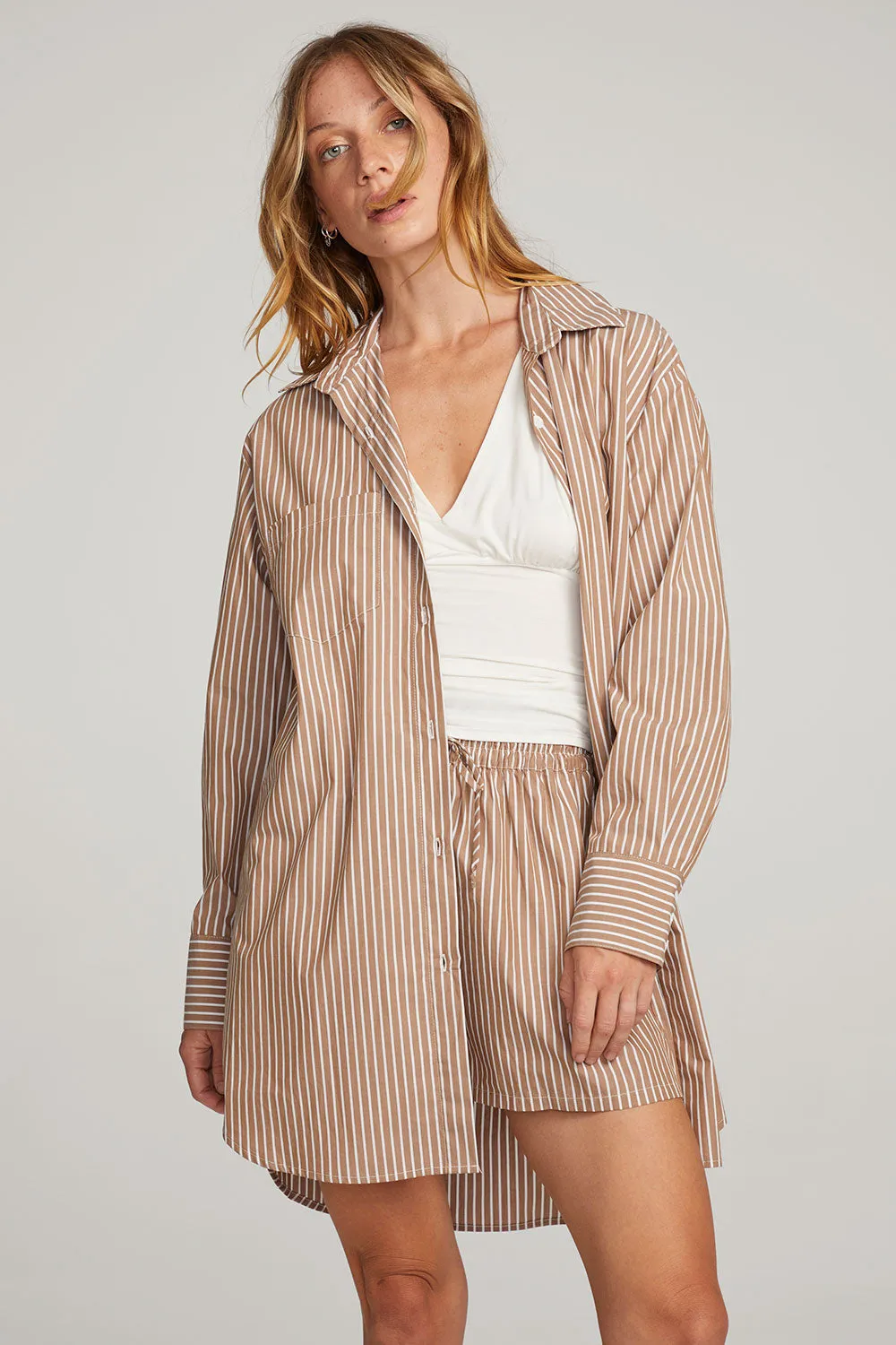 Kerstin Whiskey Stripe Button Down sold by Chaser product image thumbnail 4