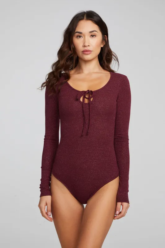Spelly Wine Red Bodysuit sold by Chaser