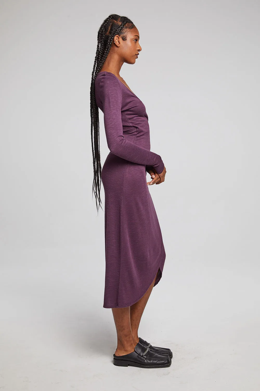 Harmony Plum Perfect Midi Dress sold by Chaser product image thumbnail 3