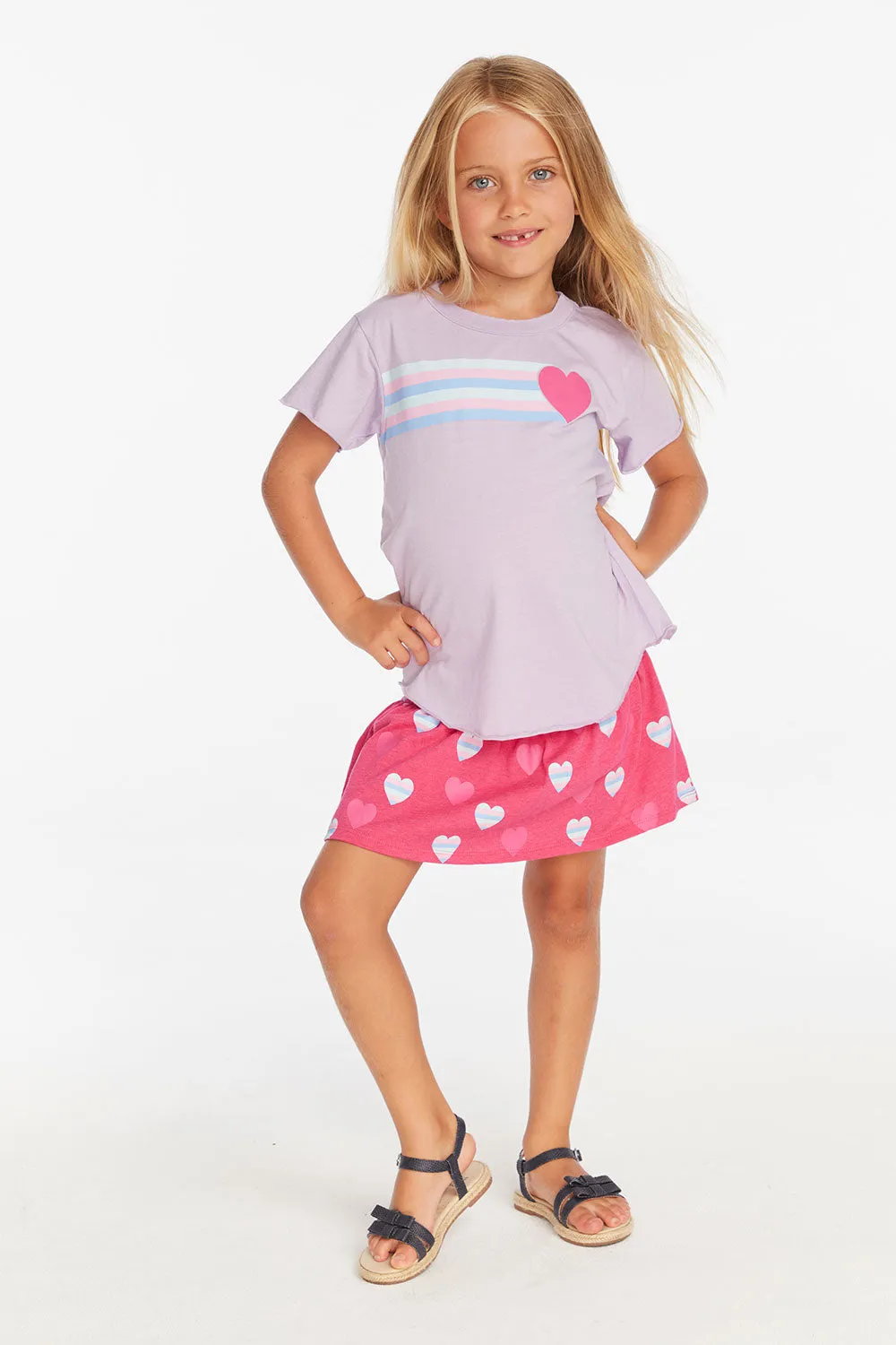 Stripe Heart Tee sold by Chaser product image thumbnail 4