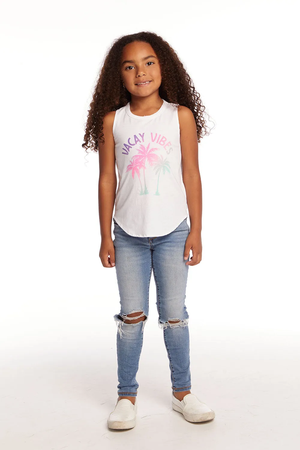 Vacay Vibes Girls Vintage Jersey Shirttail Muscle sold by Chaser product image thumbnail 4