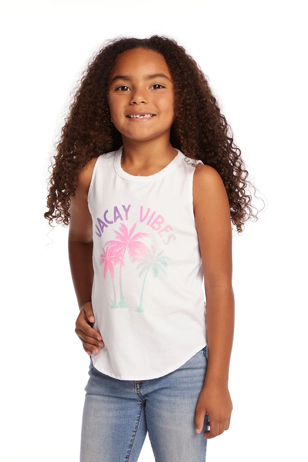 Vacay Vibes Girls Vintage Jersey Shirttail Muscle sold by Chaser