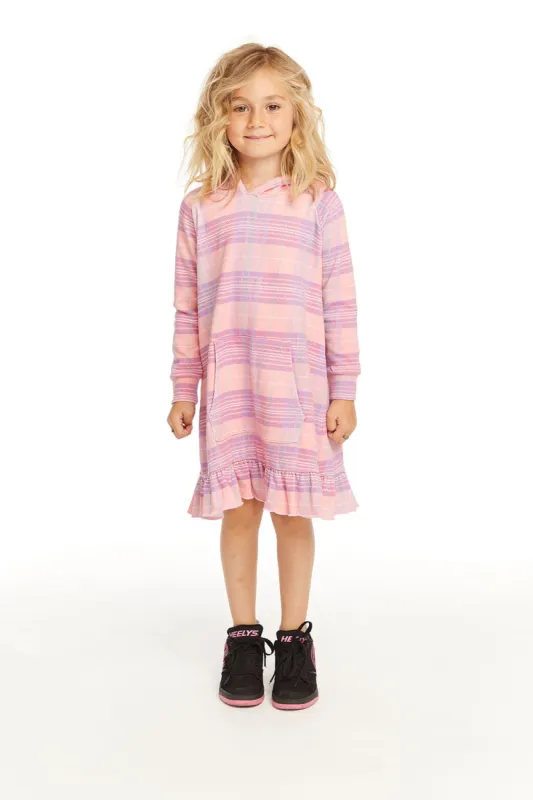 Long Sleeve Cotton Candy Plaid Dress sold by Chaser