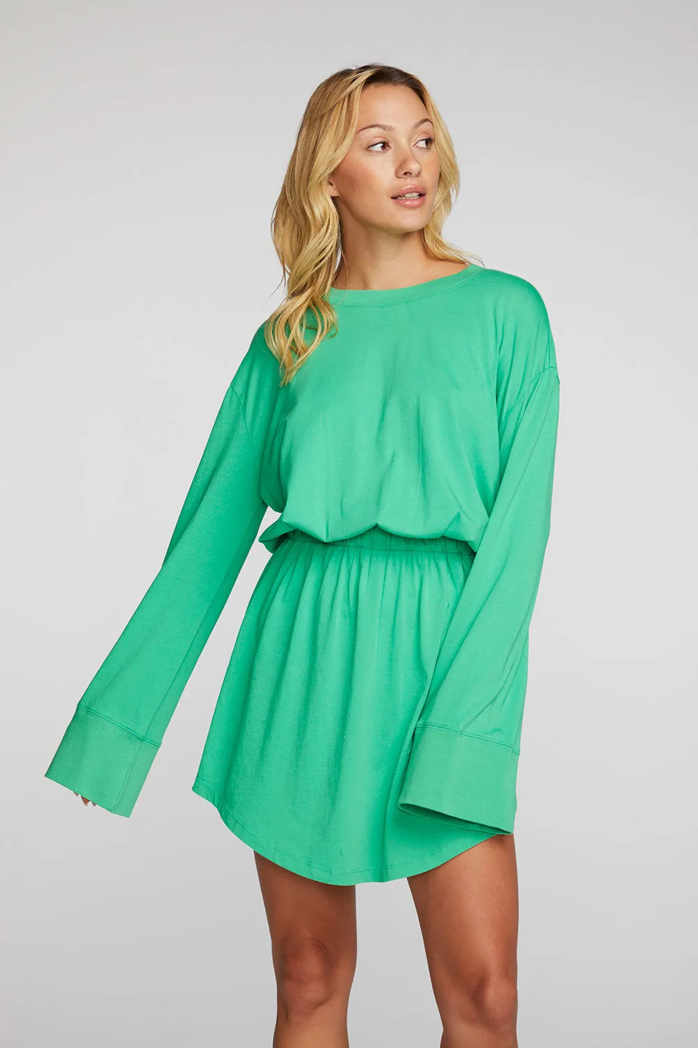 Cotton Jersey Mini Dress with Wide Sleeves sold by Chaser