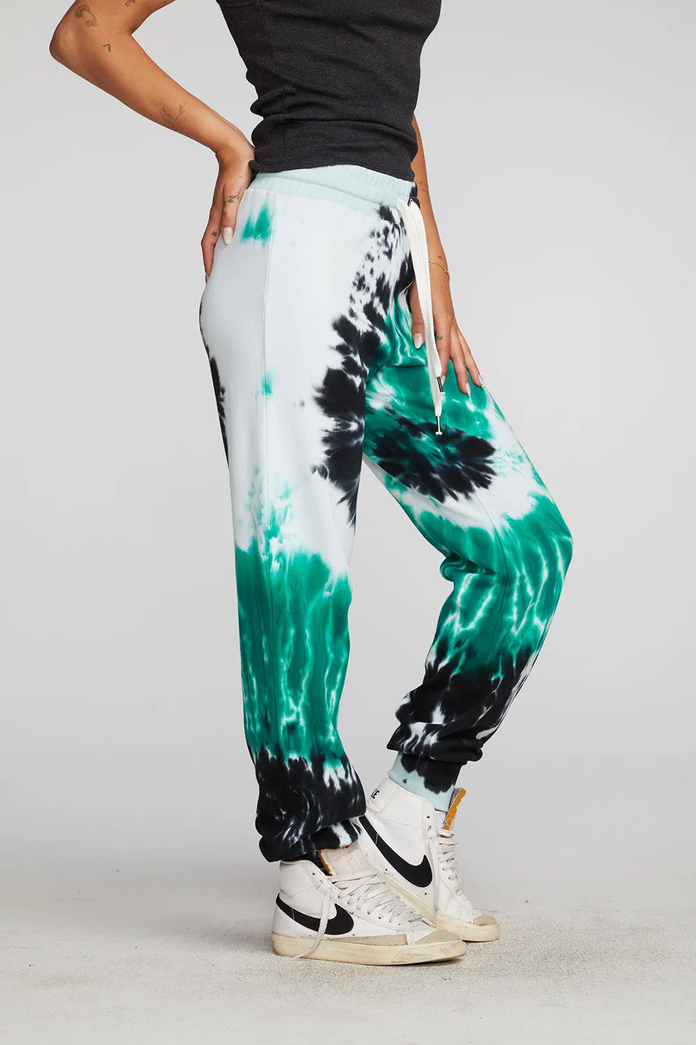 Cotton Fleece Joggers with Rib And Shoestring Tie sold by Chaser product image thumbnail 2