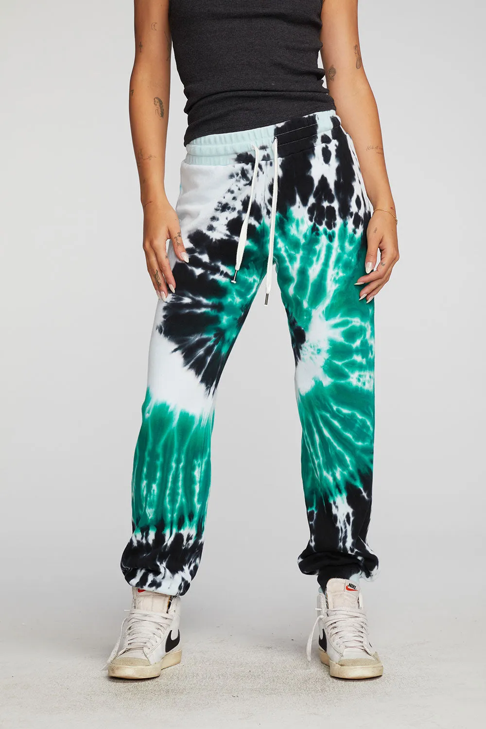 Cotton Fleece Joggers with Rib And Shoestring Tie sold by Chaser