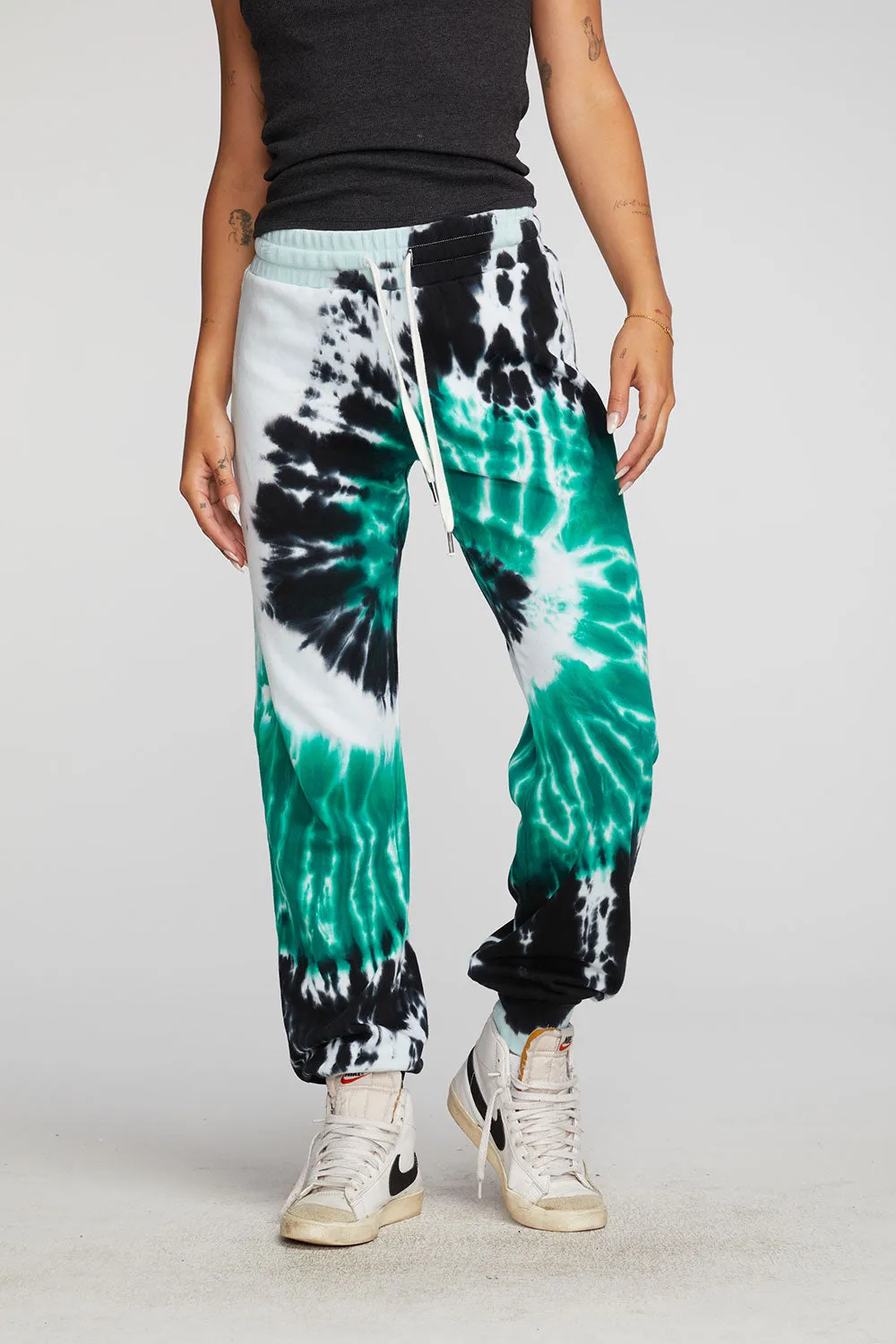 Cotton Fleece Joggers with Rib And Shoestring Tie sold by Chaser product image thumbnail 4