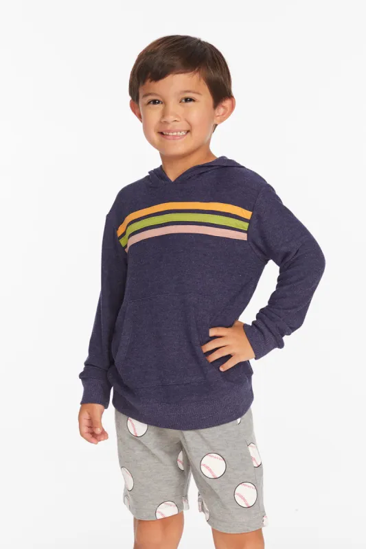 Striped Sapphire Boys Pullover Hoodie sold by Chaser
