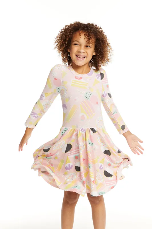 Puff Sweet Treats Long Sleeve Dress with Twirl Skirt sold by Chaser