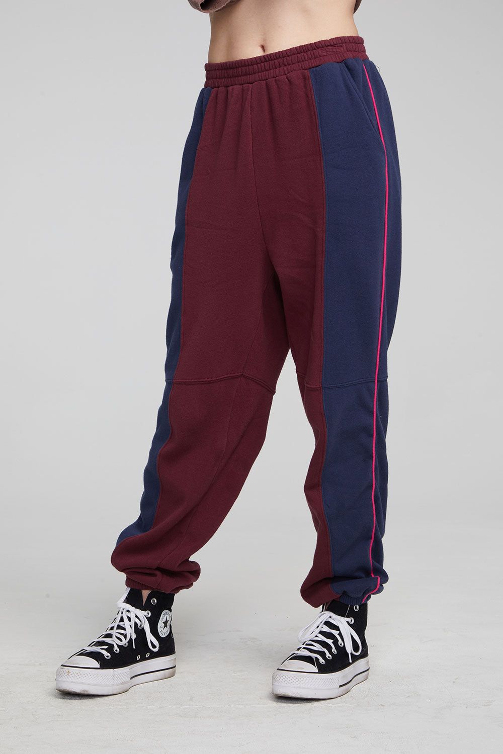 Yale Wine Red and Indigo Jogger sold by Chaser product image thumbnail 4