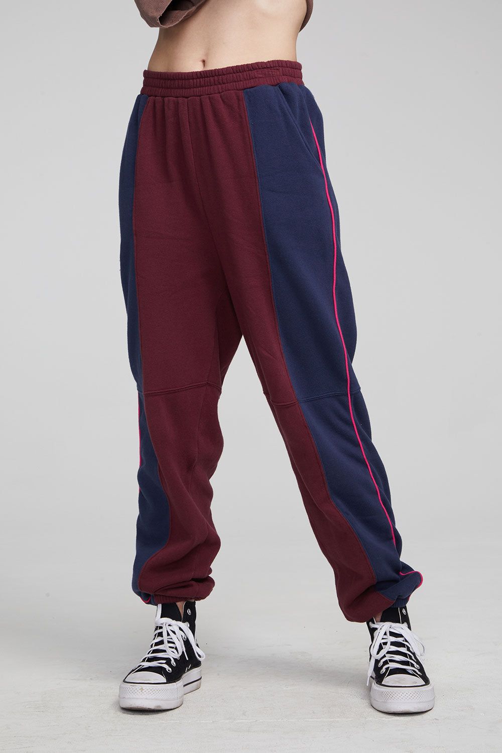 Yale Wine Red and Indigo Jogger sold by Chaser