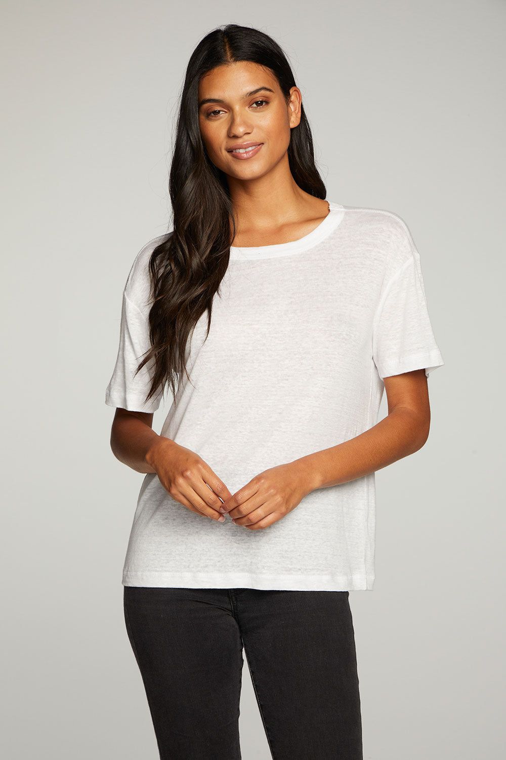 Linen Jersey Short Sleeve Crew Neck Easy Tee sold by Chaser