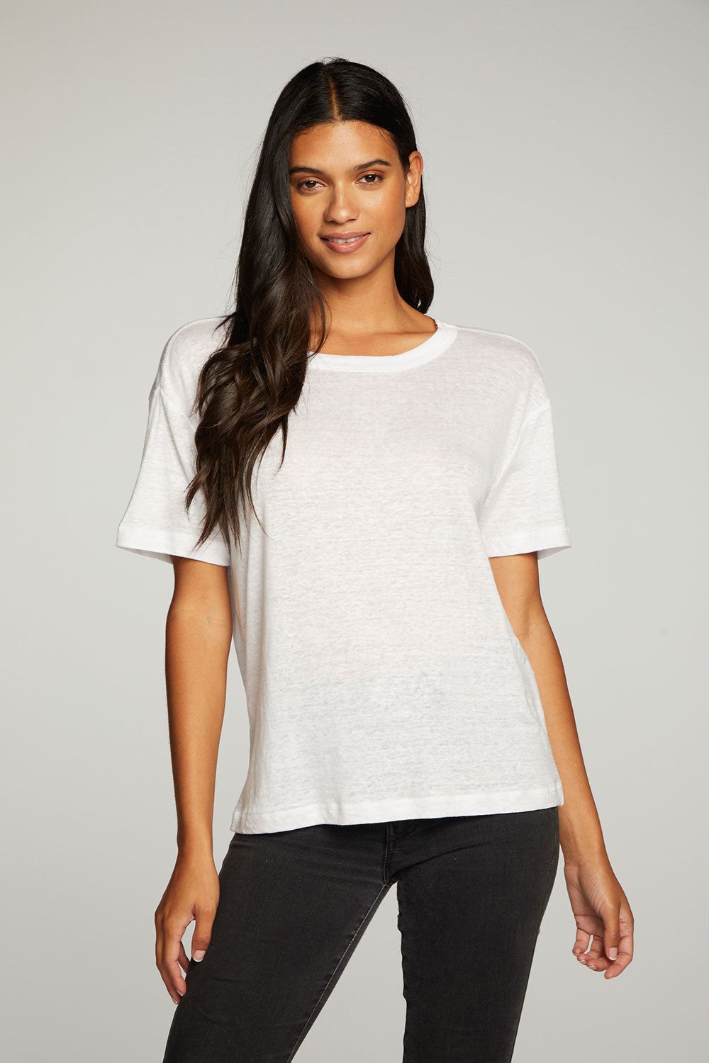 Linen Jersey Short Sleeve Crew Neck Easy Tee sold by Chaser product image thumbnail 2