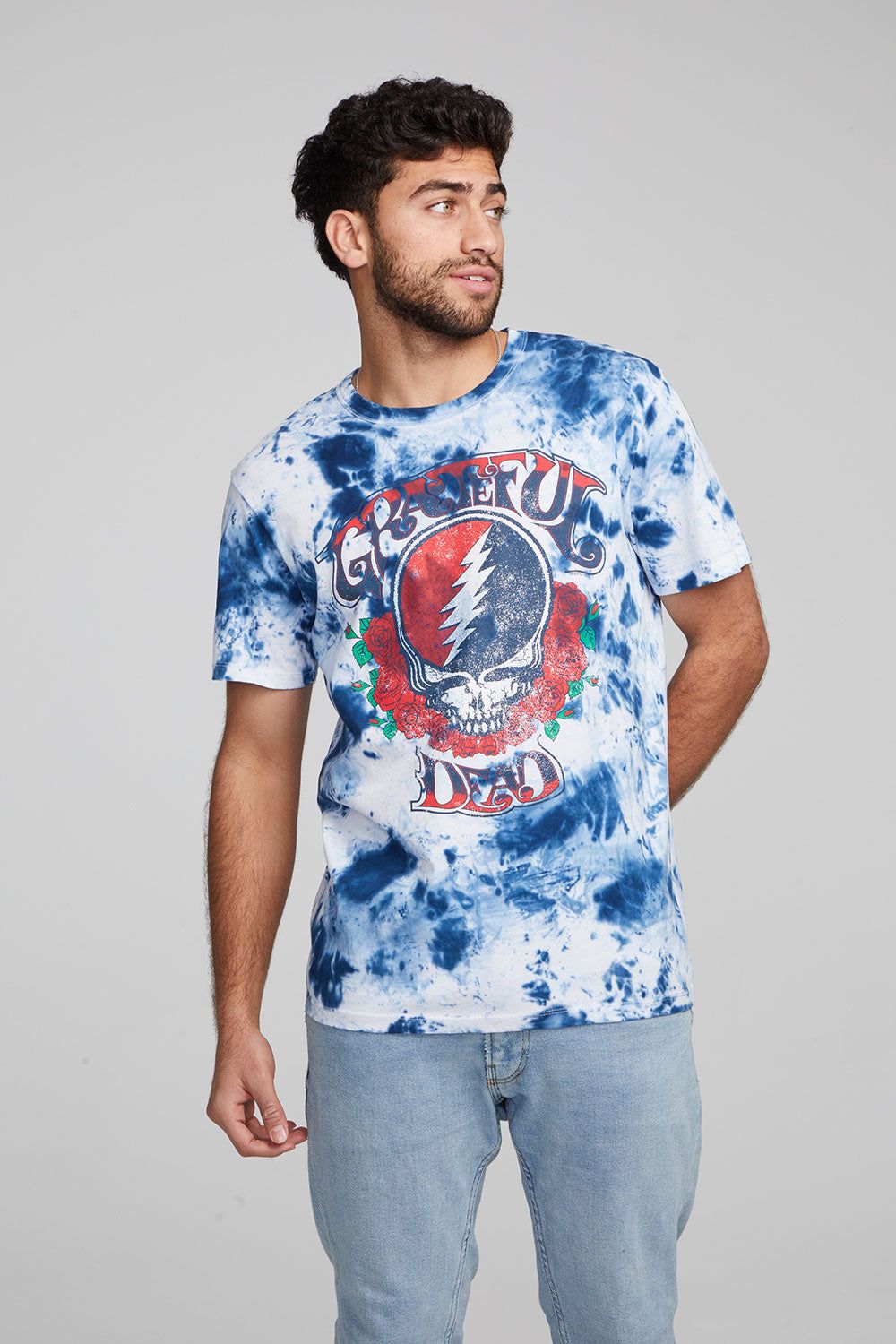 Grateful Dead Skull & Roses Tie Dye Crew Neck Tee sold by Chaser