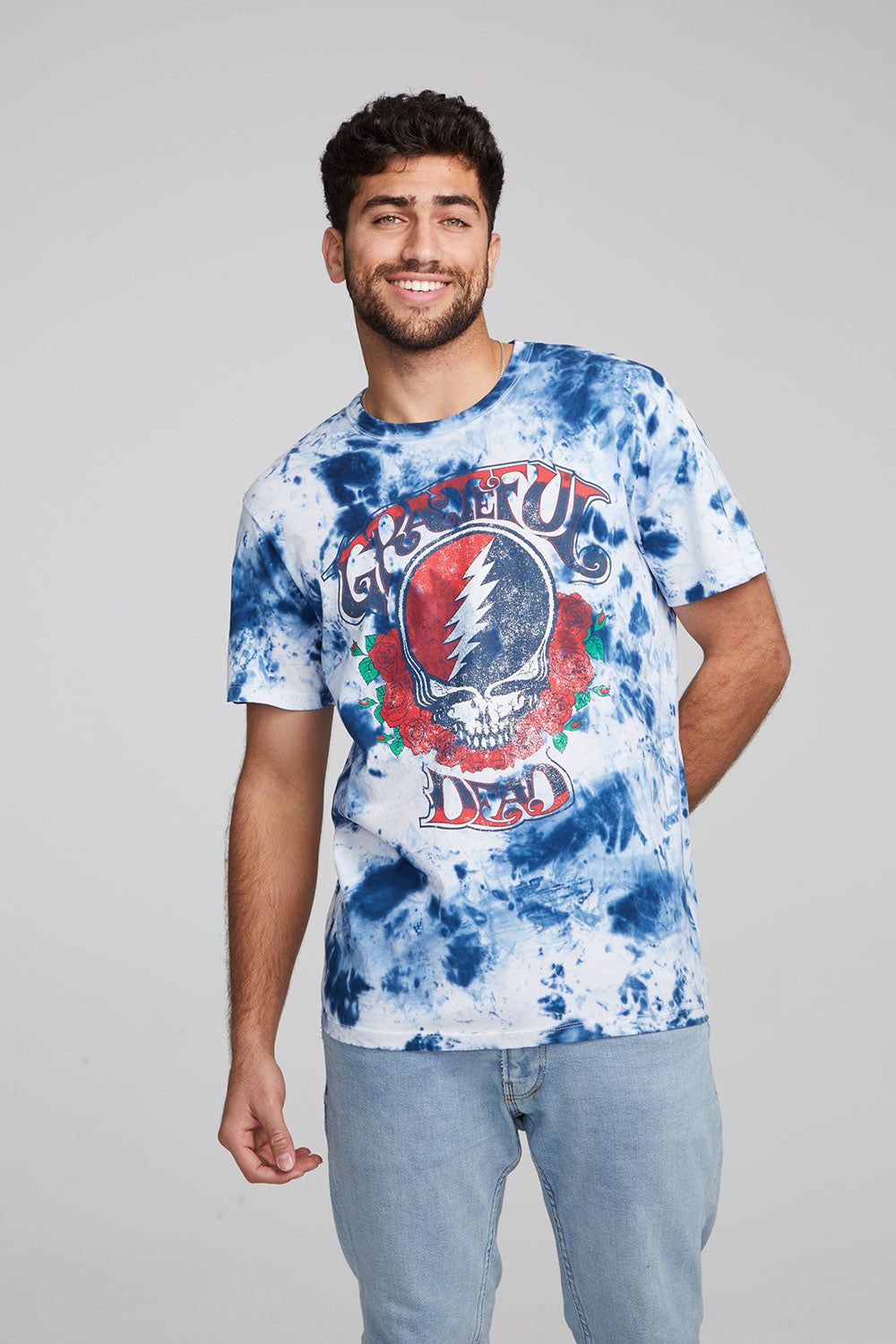 Grateful Dead Skull & Roses Tie Dye Crew Neck Tee sold by Chaser product image thumbnail 3