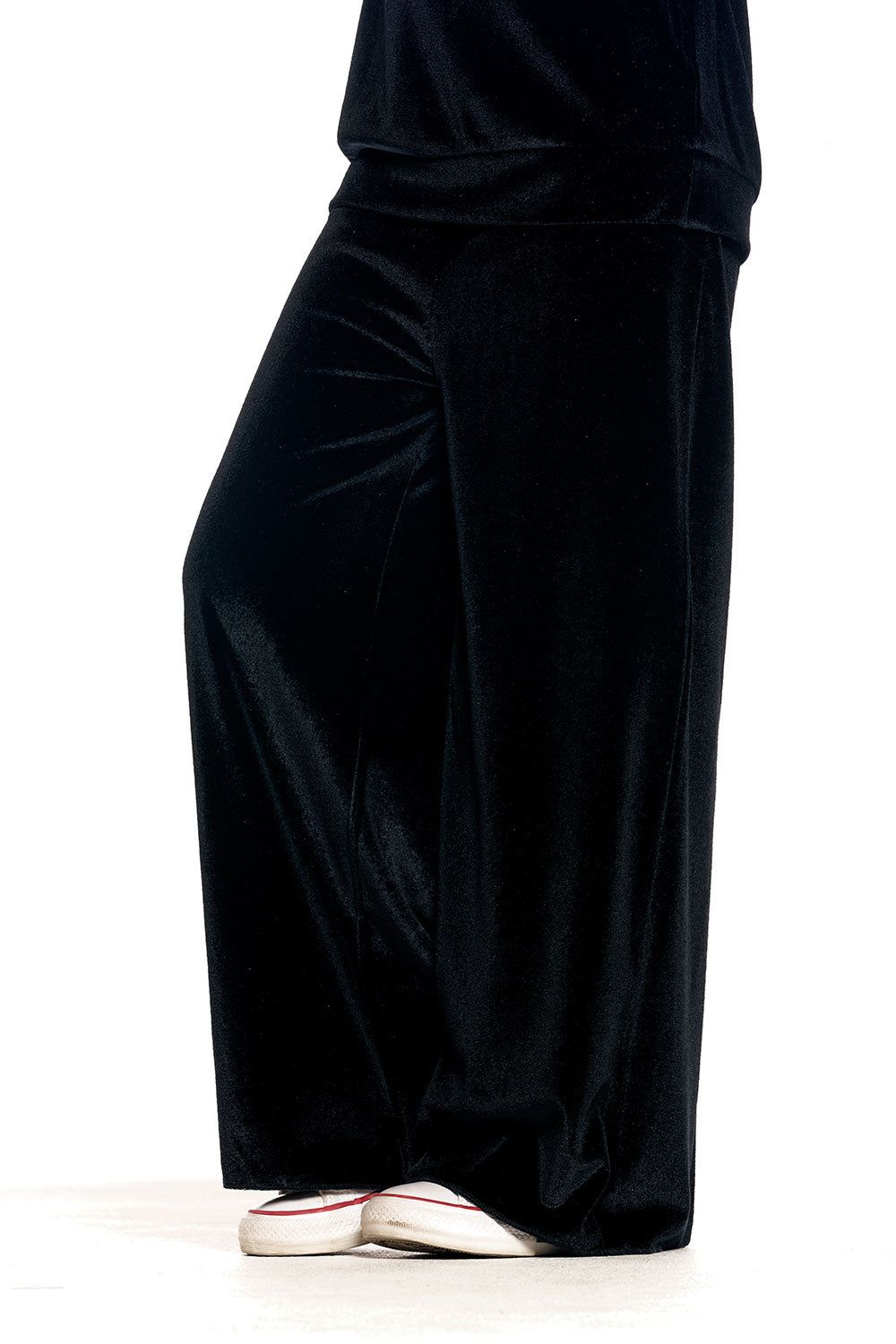 Stretch Velvet Wide Leg Pant sold by Chaser product image thumbnail 3