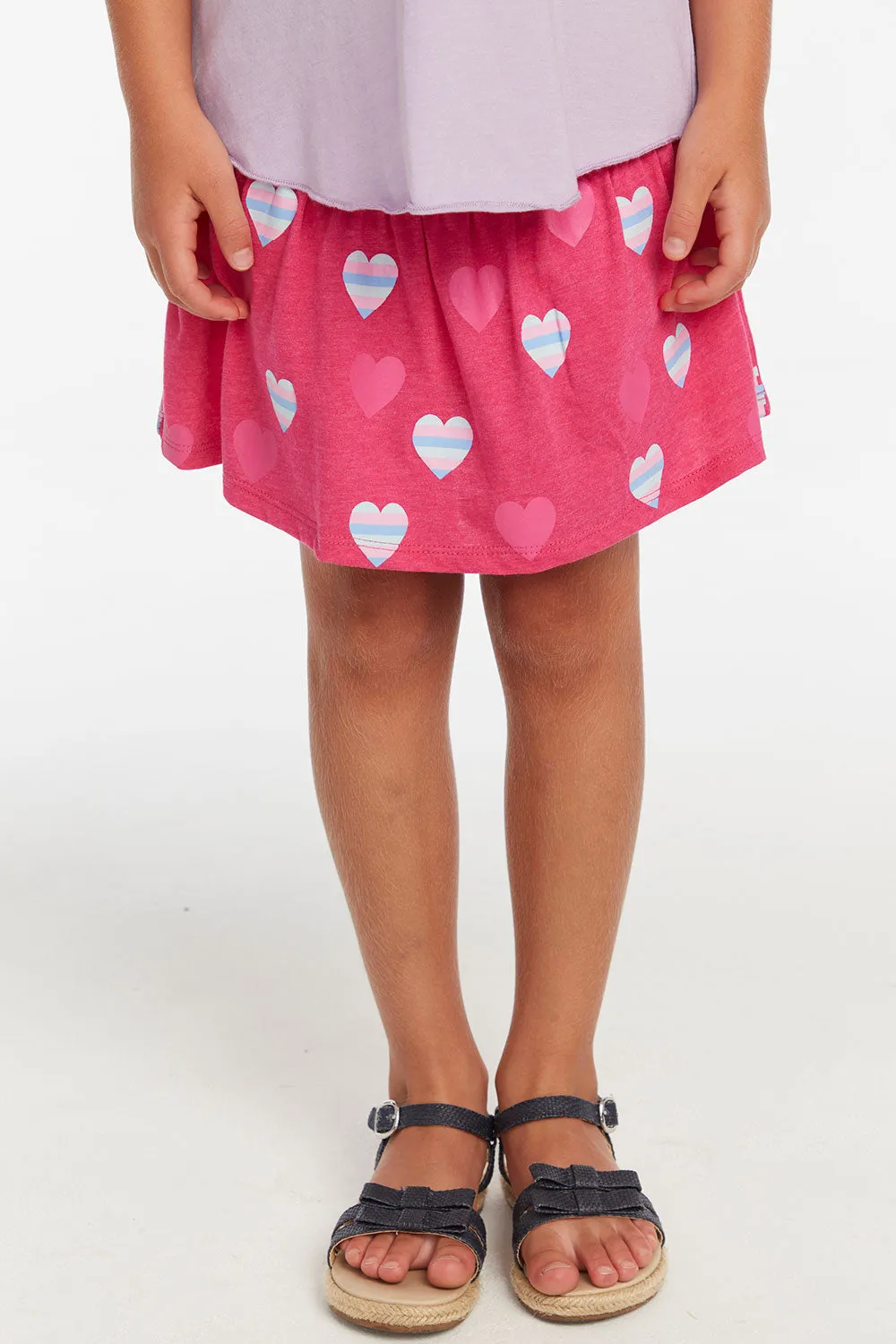 Stripe Hearts Girls Skort sold by Chaser