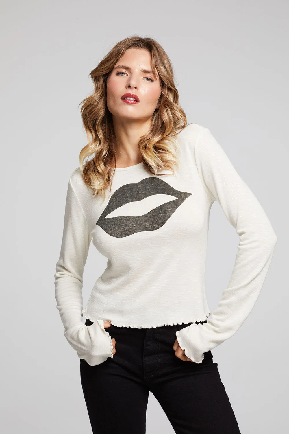 Lips Long Sleeve sold by Chaser product image thumbnail 3