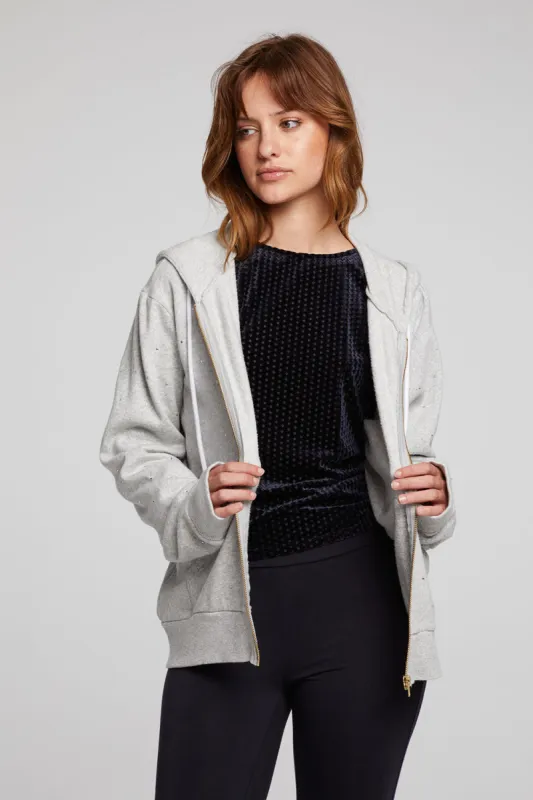 Lex Heather Grey Zip Up Hoodie sold by Chaser