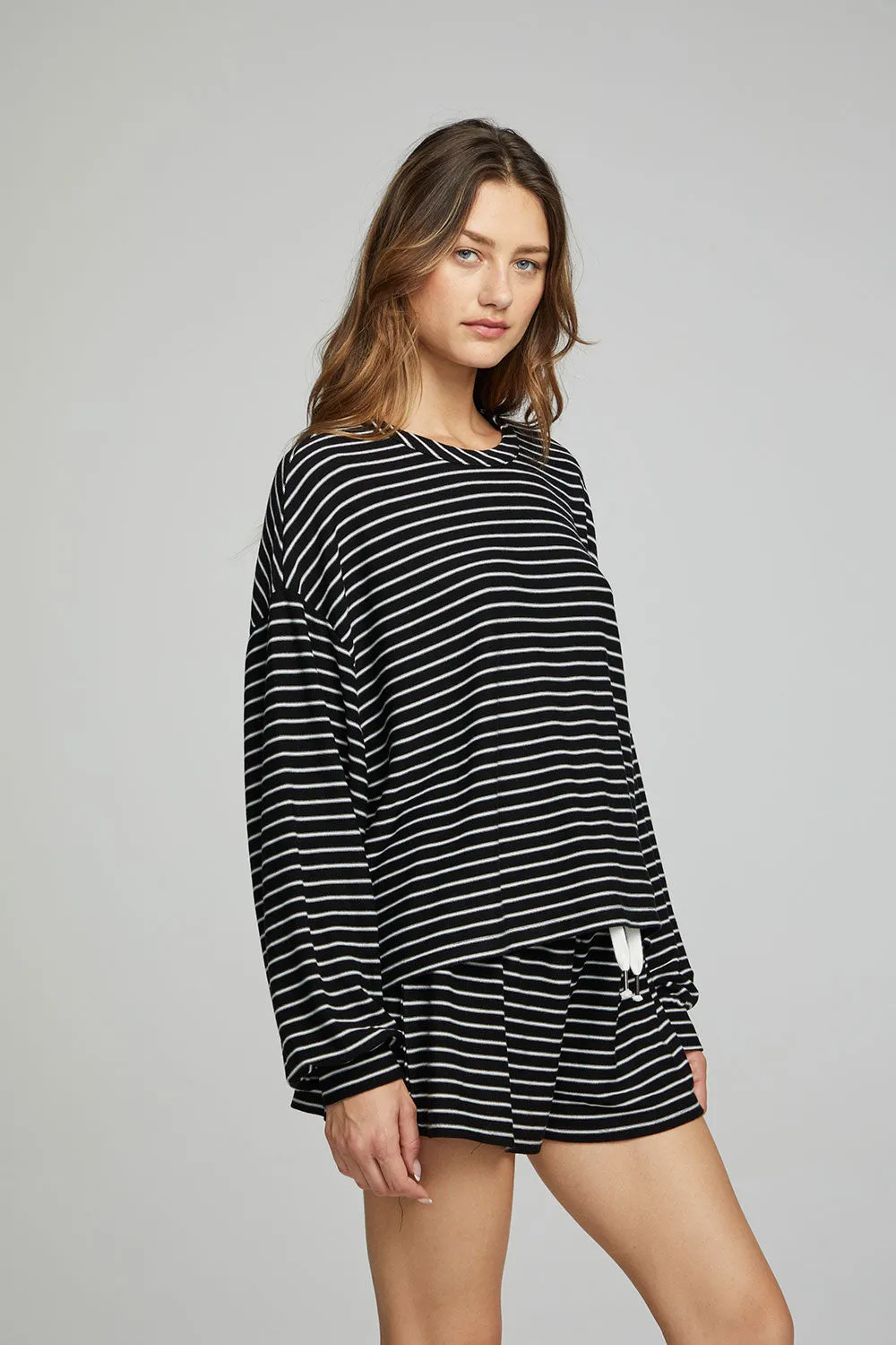 Lesh Long Sleeve - Black and White Stripe sold by Chaser product image thumbnail 2