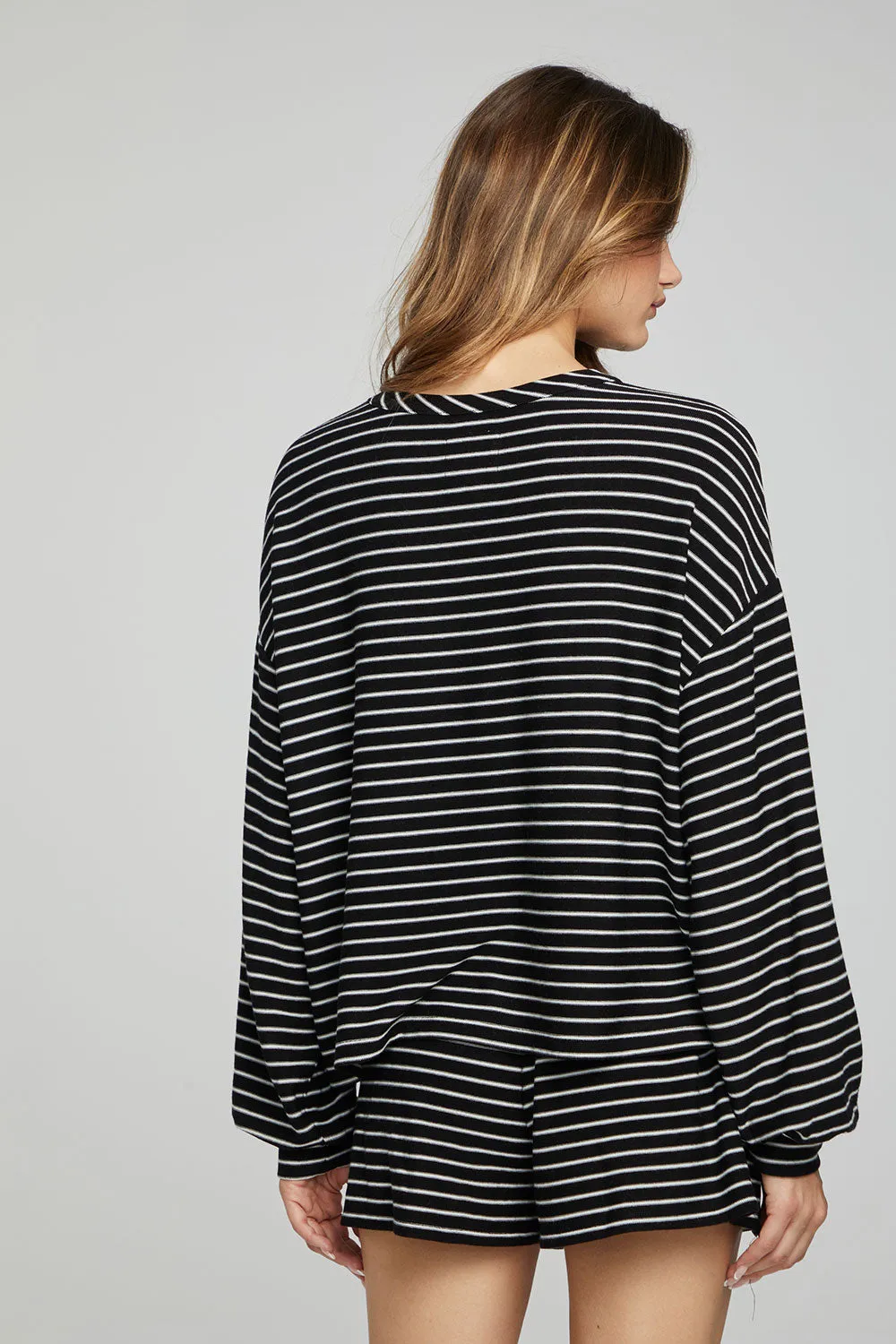 Lesh Long Sleeve - Black and White Stripe sold by Chaser product image thumbnail 3
