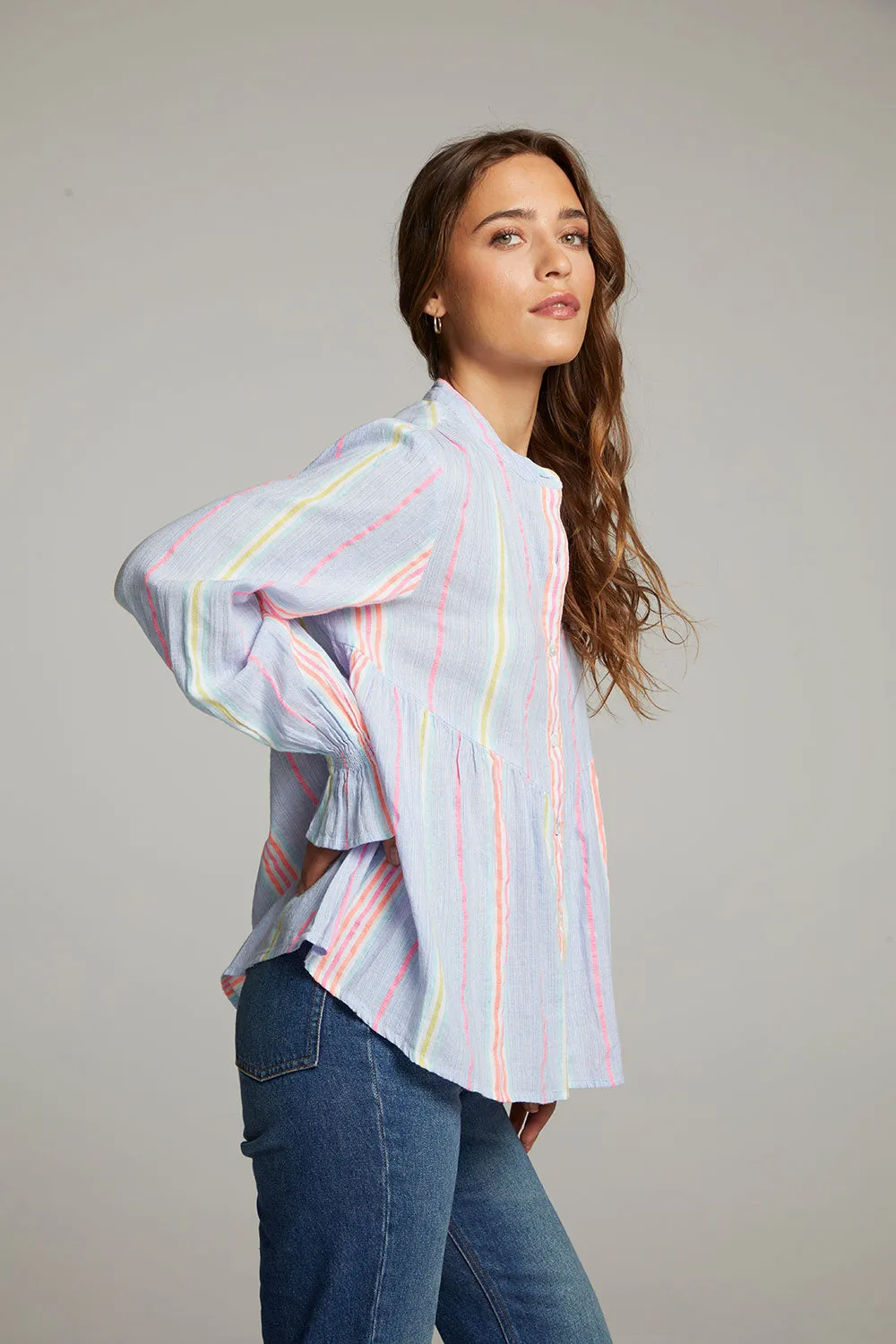 Dolphin South West Beach Stripe Button Down sold by Chaser product image thumbnail 4
