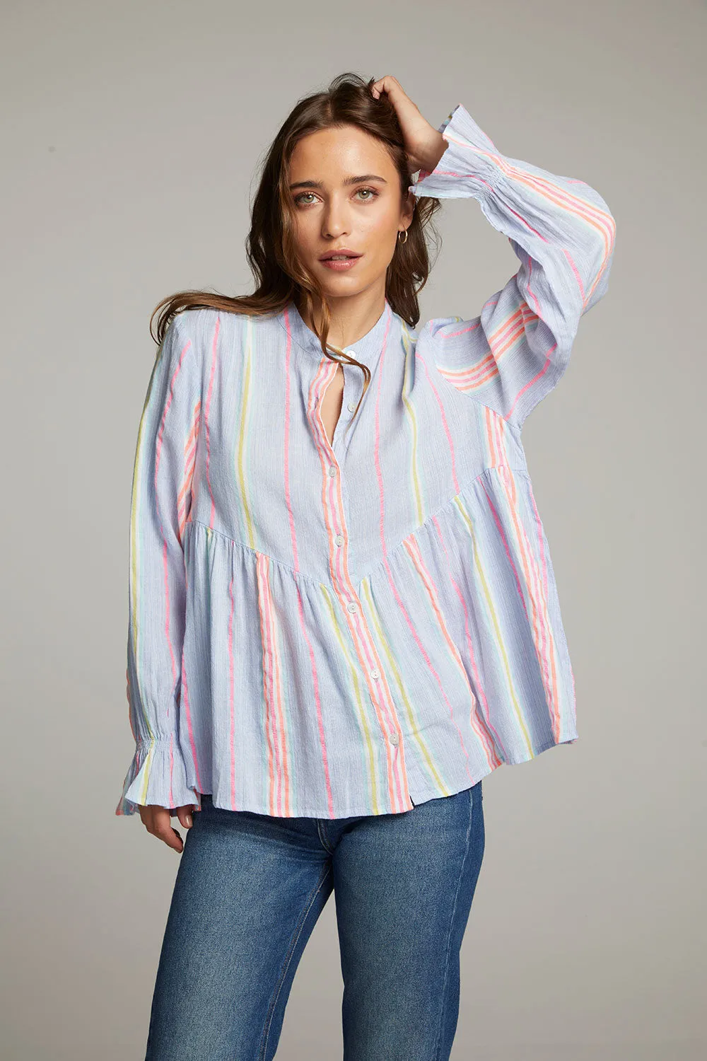 Dolphin South West Beach Stripe Button Down sold by Chaser