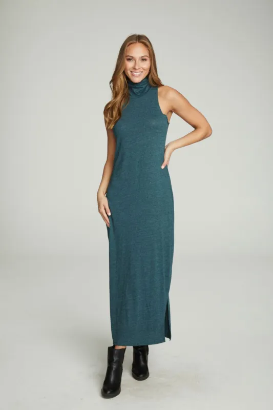 Turtle Neck Tank Maxi Dress With Side Slits made by Chaser