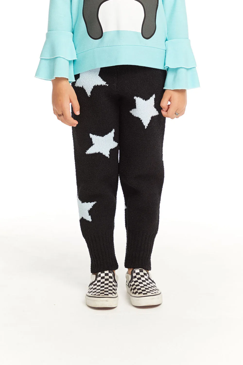 Ribbed Panel Licorice Star Legging sold by Chaser
